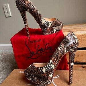Christian Louboutin snake exotic skin heels 36